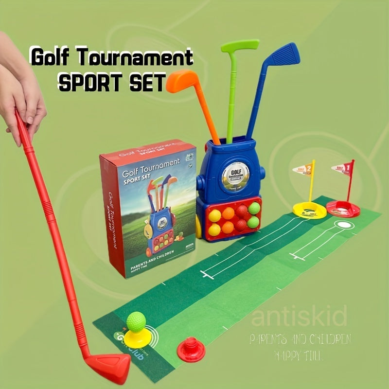Toddler Golf Set Kids Toys Upgrade Kids Golf Cart Toy Set with 4 Clubs