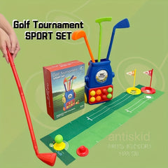 Toddler Golf Set Kids Toys Upgrade Kids Golf Cart Toy Set with 4 Clubs