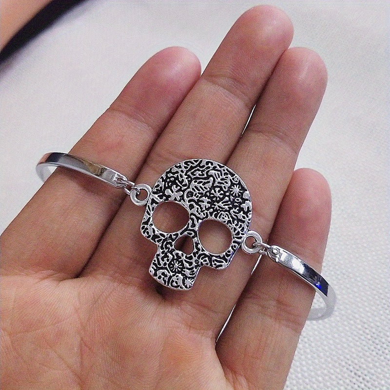 Hollow Skull Bangle Bracelet Gothic Hand Jewelry Halloween Decoration