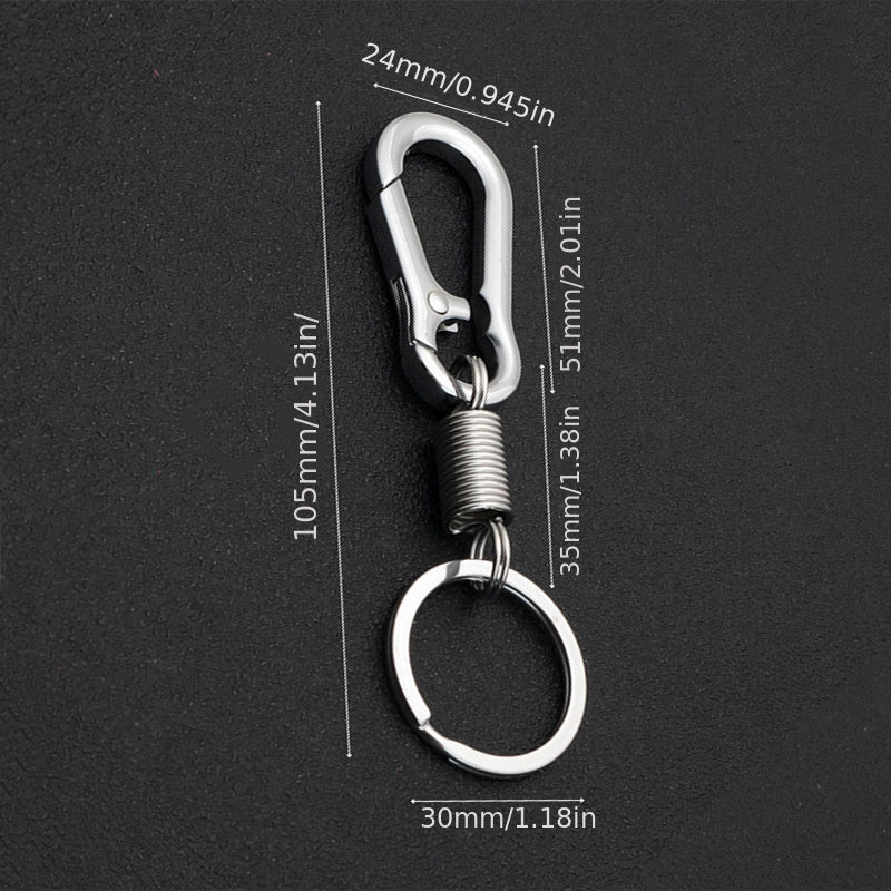 2pcs Stainless Steel Carabiner Shape Keychain Climbing Hook Rings
