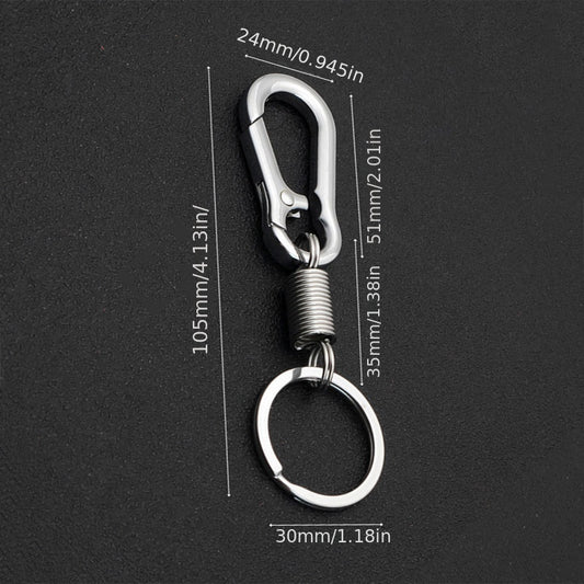 2pcs Stainless Steel Carabiner Shape Keychain Climbing Hook Rings