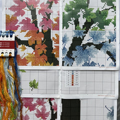 Four Seasons Colorful Tree Cross Stitch Kit 14CT