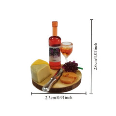 12 Dollhouse Accessories Mini Cake Wine Dish Perfect for Doll House Decoration