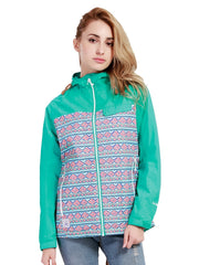 Women's Winter Hooded Jacket Argyle Print Zipper Front