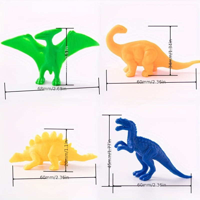 60pcs Soft Glue Dinosaur Toys Tyrannosaurus Rex Models Great Gift for Kids