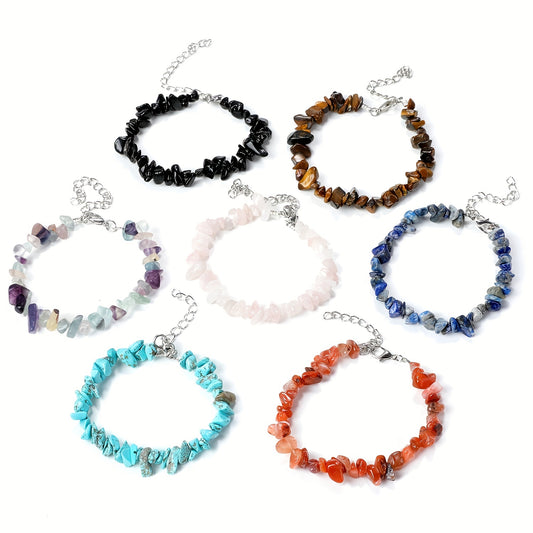 Natural Crystal Stone Irregular Bohemian Style Bracelet