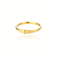 Golden & Platinum Stainless Steel Men's 26 Letters Carved Ring