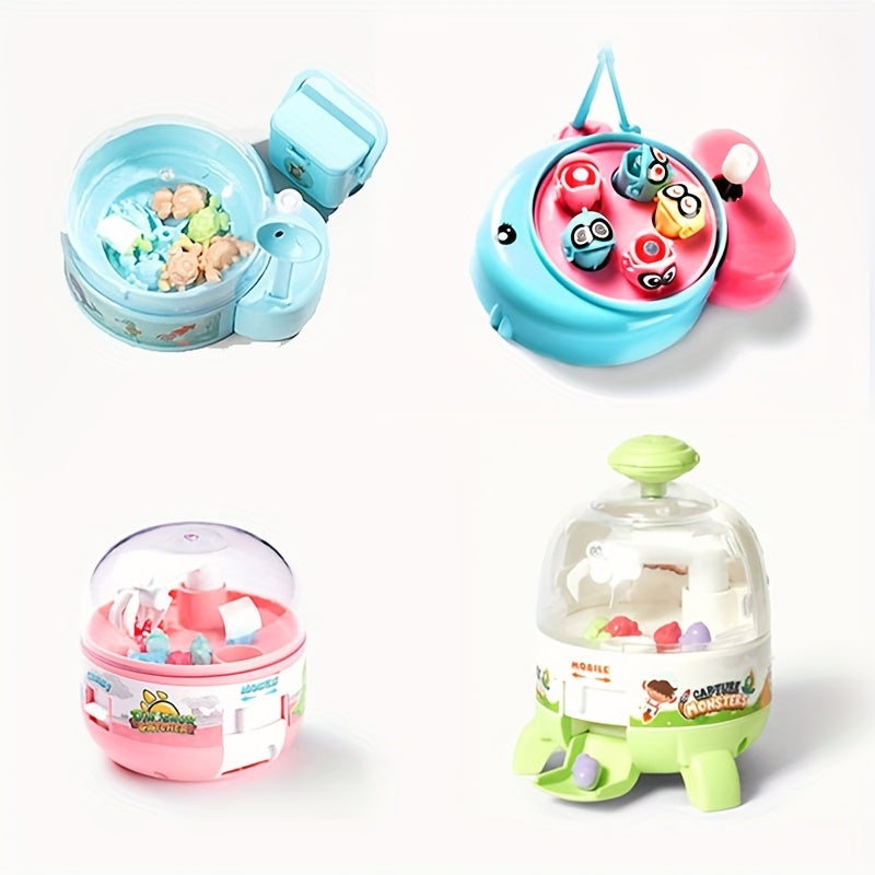 Mini Dinosaur & Fishing Machines Set with Clockwork - Travel Toy
