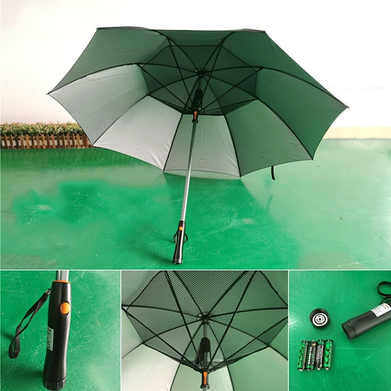 Creative Umbrella with Fan Installation, Battery Powered