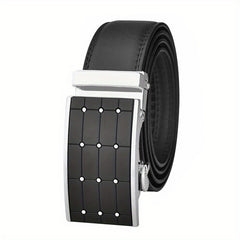 Men's Leather Belt Gypsophila Shape Business Men's Automatic Buckle Belt