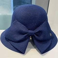 Pearl Big Brim Straw Hat Top Hat Sun Protection Hat