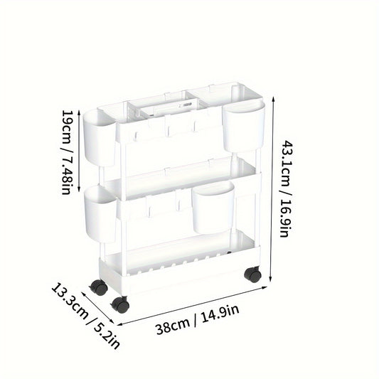4 Layer Kitchen Storage Rack Large Capacity Portable Seasoning Vegetable Storage