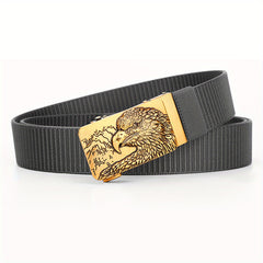 Men's Automatic Buckle Belt with Eagle Buckle for Outdoor Sports