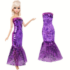 6pcs Glittery Sequin Evening Gown Set for 11.5" Dolls