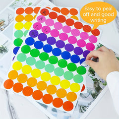 1400 PCS 20 Sheets Color Coding Labels Circle Dot Stickers Sticky Dots 10 Col
