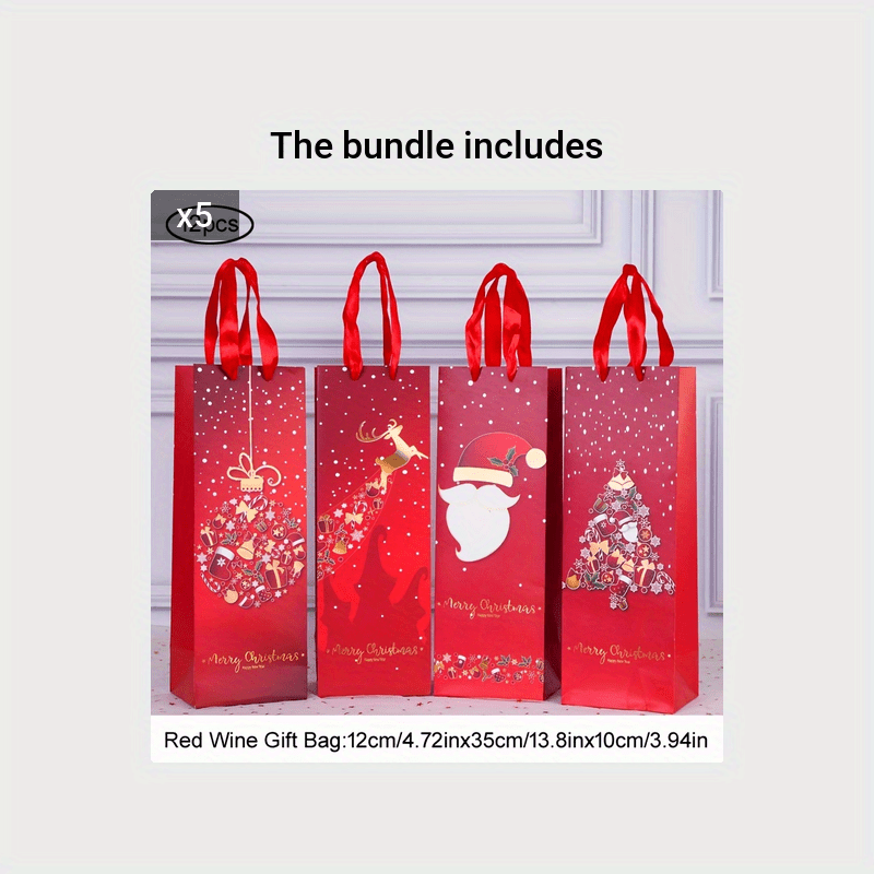 12pcs Christmas Wine Bag Gift Bag for Festive Parties