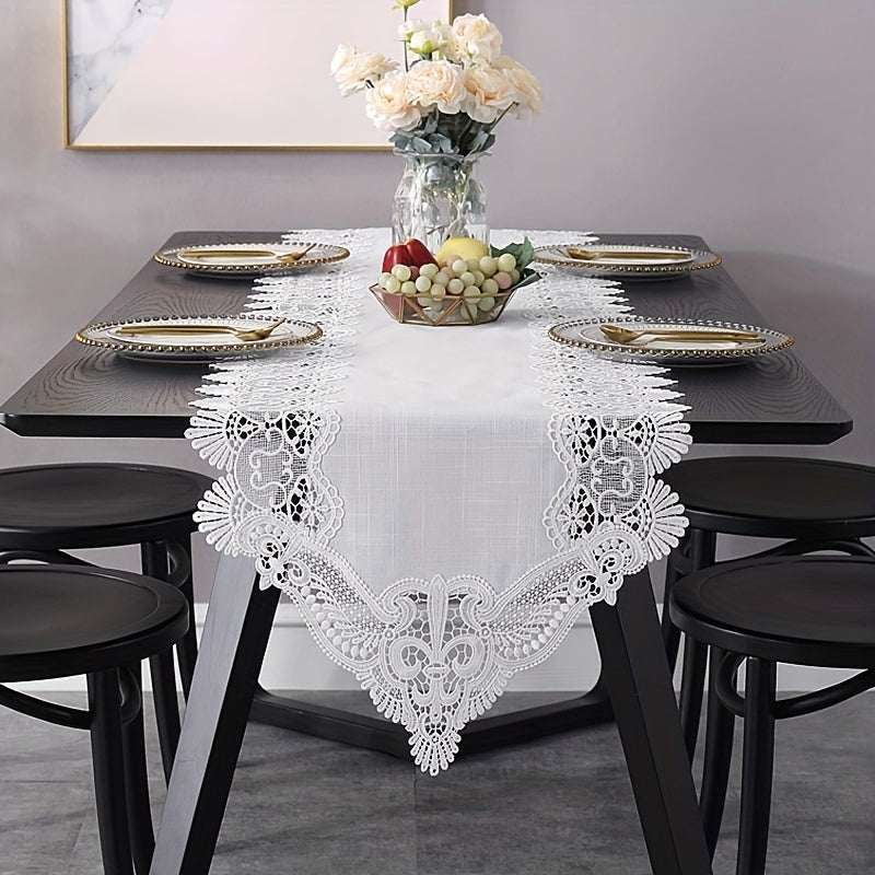 Lace Linen Table Runner Macrame Coffee Table Runners Boho Wedding