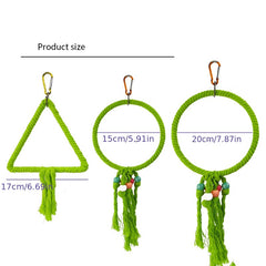 Pet Bird Toys Parrot Swing Rings Toy Colorful Rope Rings Bird Cage Decoration