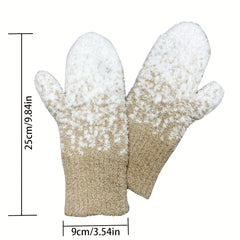 Gradient Snowflake Gloves Short Warm Cold Protection Knitted Gloves