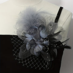 Feather Mesh Flower Head Piece for Tea Party & Cocktail Party