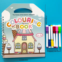 Reusable Magic Water Coloring Book & 6 Pens Set