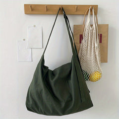 Large Capacity Hobo Shoulder Bag Solid Crossbody Bag