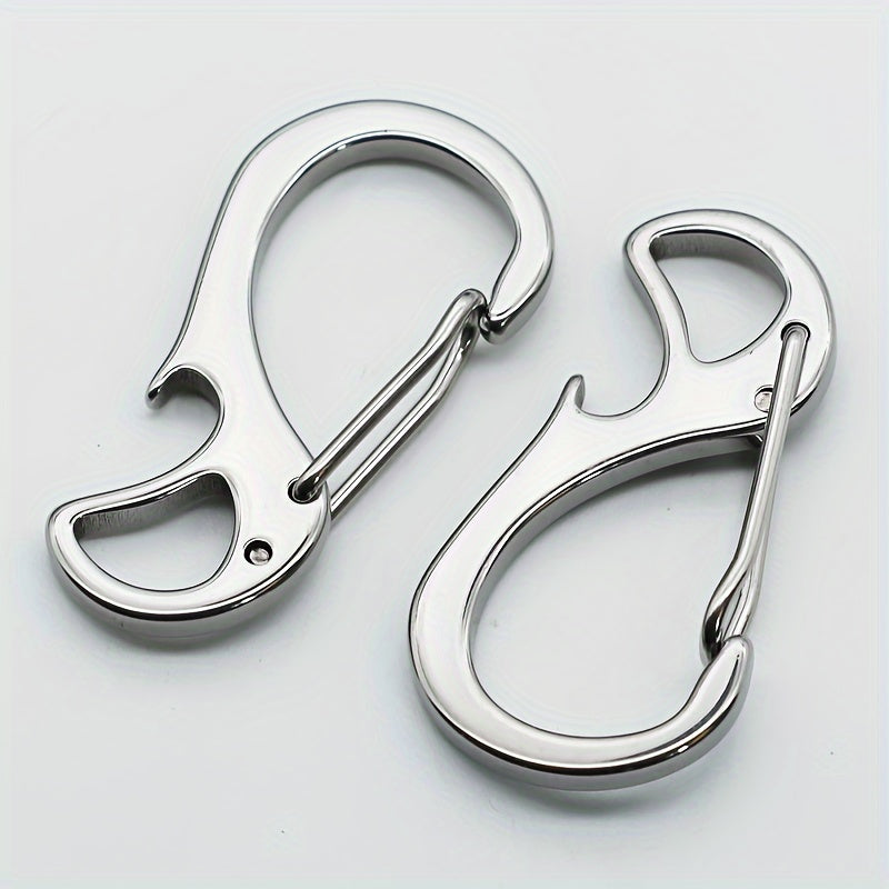 Outdoor Stainless Steel Bottle Opener Keychain Rust Proof Spring Hook