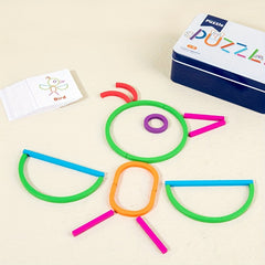 Wooden Puzzle Blocks Letter Pattern Matching Building Games