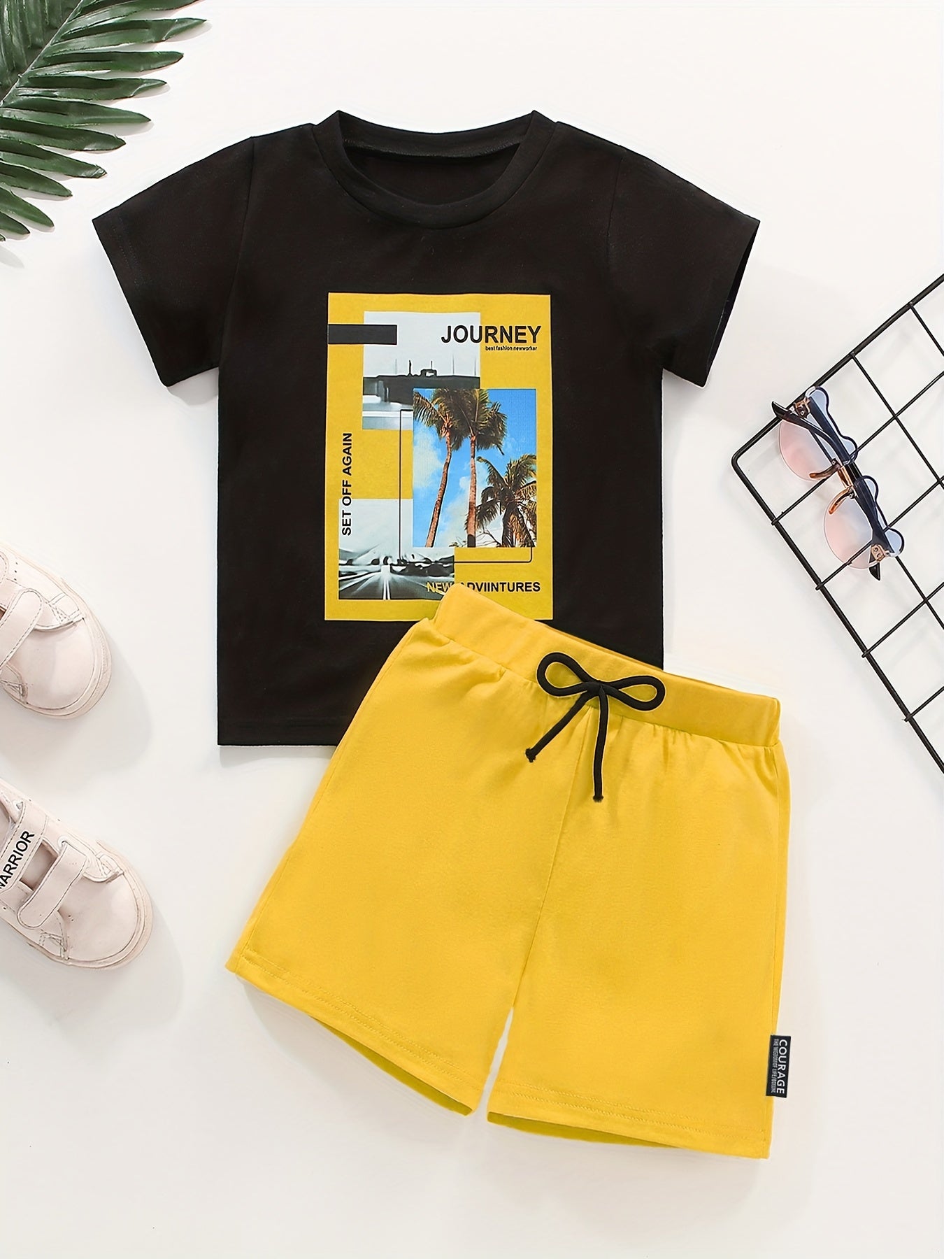 Boys Journey Graphic Tee & Drawstring Shorts Set