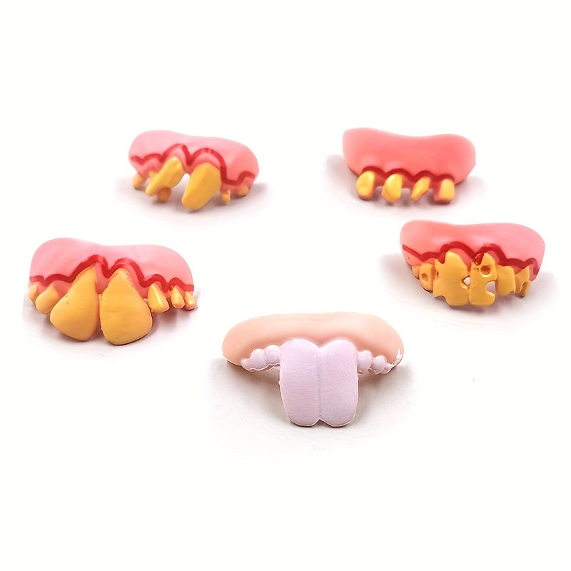 10pcs Prank Dentures Colorful False Teeth for Halloween