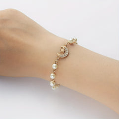 Y2K Faux Pearls Beaded Chain Bracelet for Women