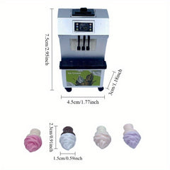 1:12 Mini Ice Cream Machine & Cones Set Dollhouse Decor Tea Shop Modeling