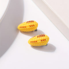 2pcs Corn Hair Clips Fun Food Barrette Hair Accessory