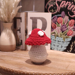 Crochet Amphibian Toy with Mushroom Hat - Emotional Support Gift