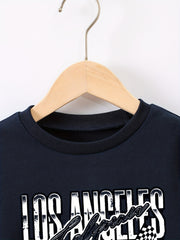 Boys Racing Car Print Sweatshirt Long Sleeve Crew Neck Tops