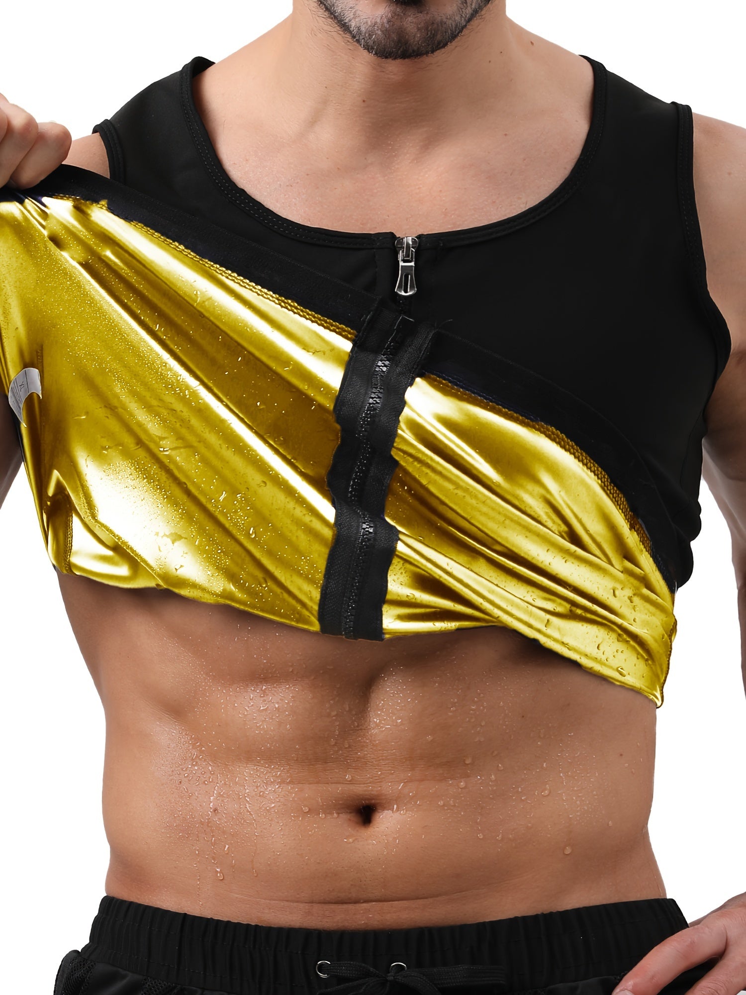 Men's Sweat Sauna Vest Compression Sleeveless Coat For Workout Fitness Gym