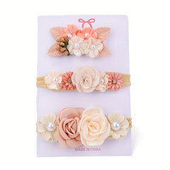 3pcs Flowers Headband Hairband Hair Accessories For Baby Girls