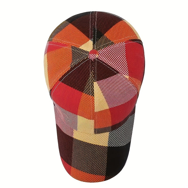 Unisex Plaid Flower Peaked Cap Baseball Cap Sun Hat