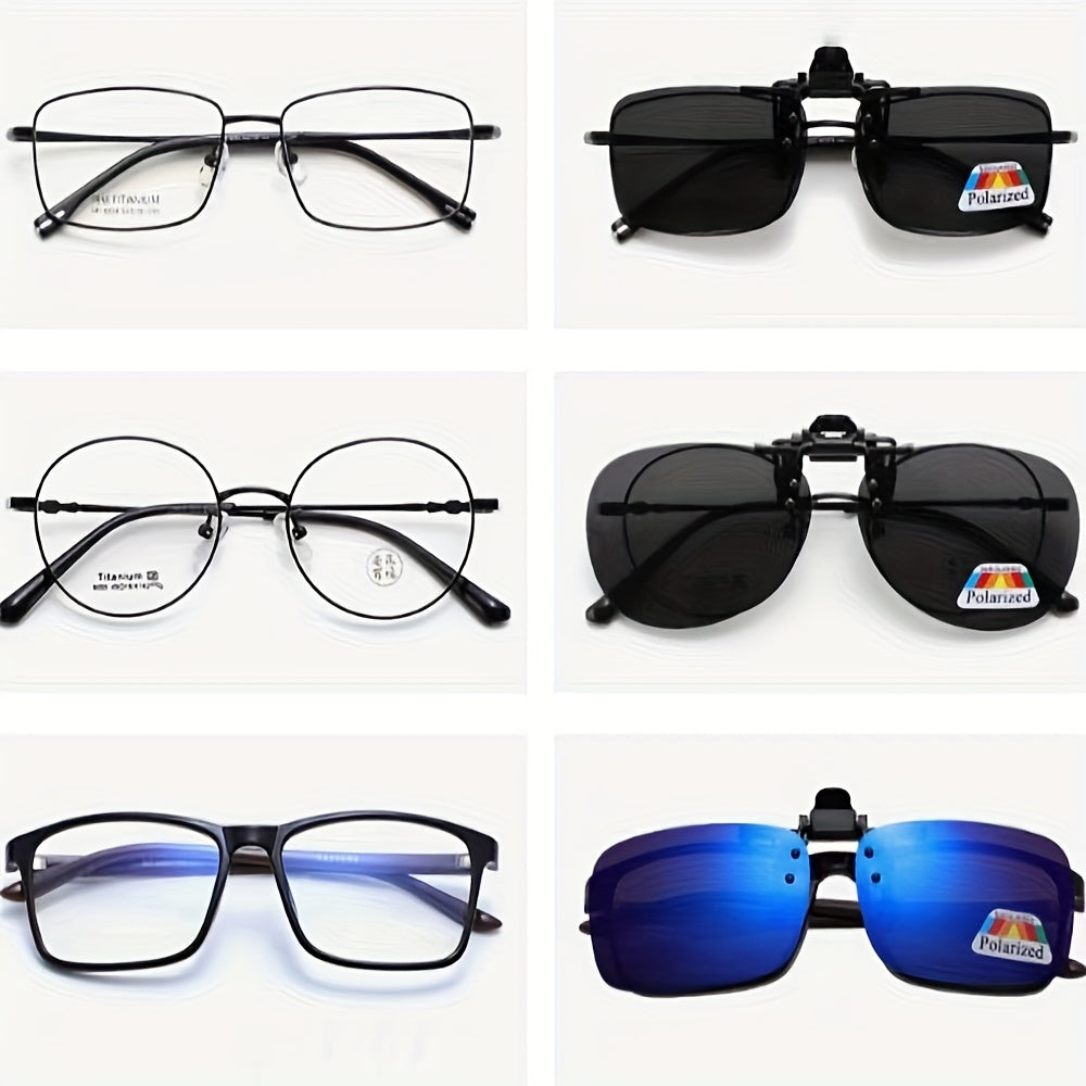 Clip On Glasses Polarized Lens Flip Up Sunglasses UV400