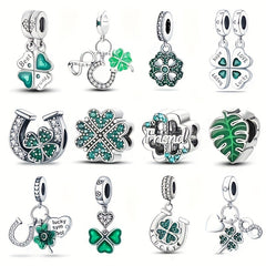 Shimmering Four Leaf Clover Lucky Charm Pendant