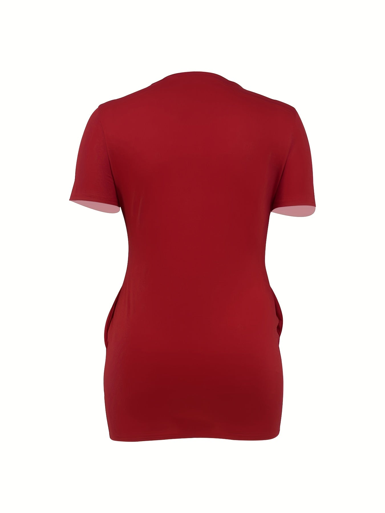  V-Neck Stretch Dress with Pockets