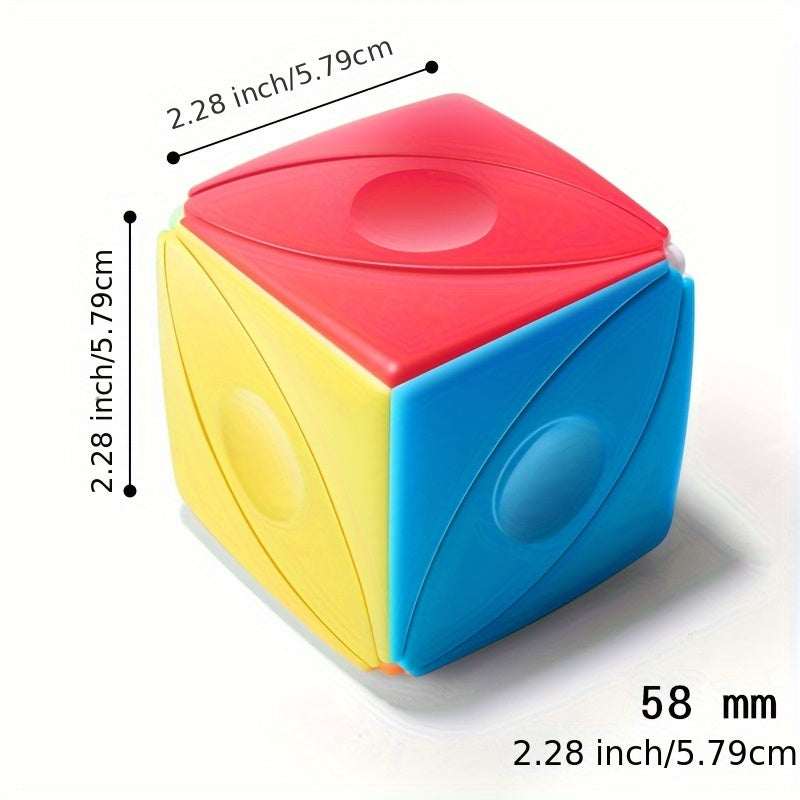 Magic Eye Cube Yellow Orange Shape Puzzle Toy ABS Material Gift Bra