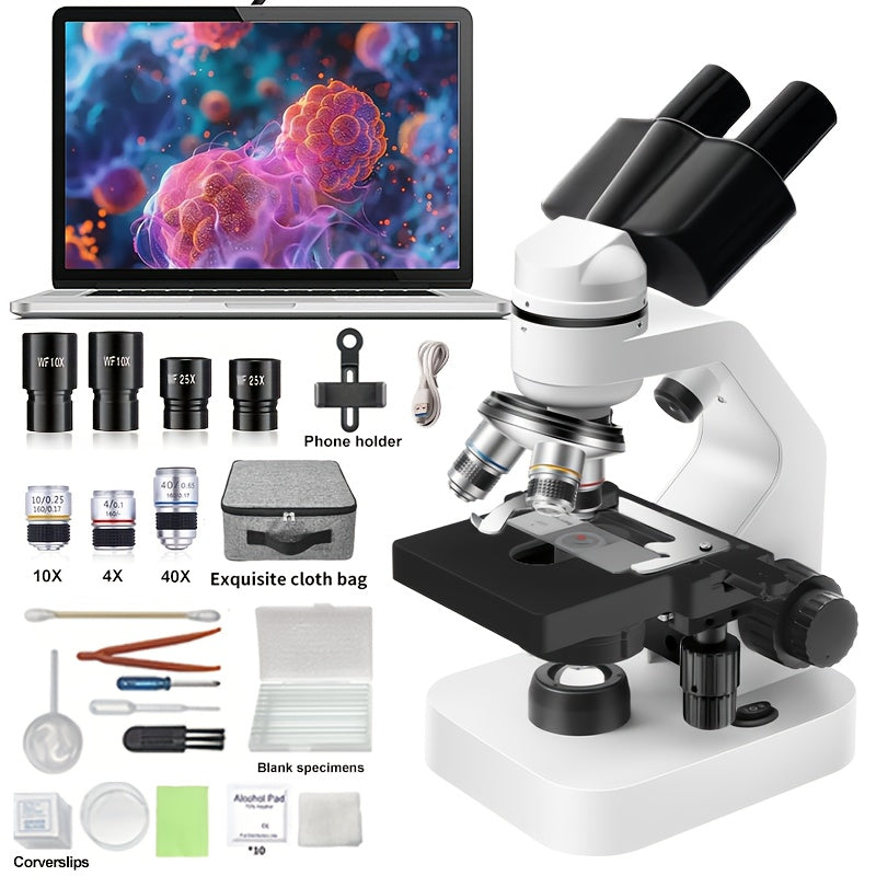 Binocular Compound Microscope 40X 2000X with Dual Mechanical Stages