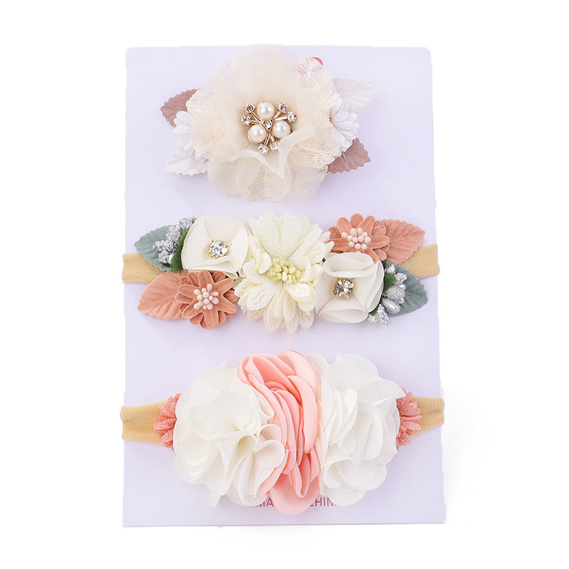 3pcs Flowers Headband Hairband Hair Accessories For Baby Girls