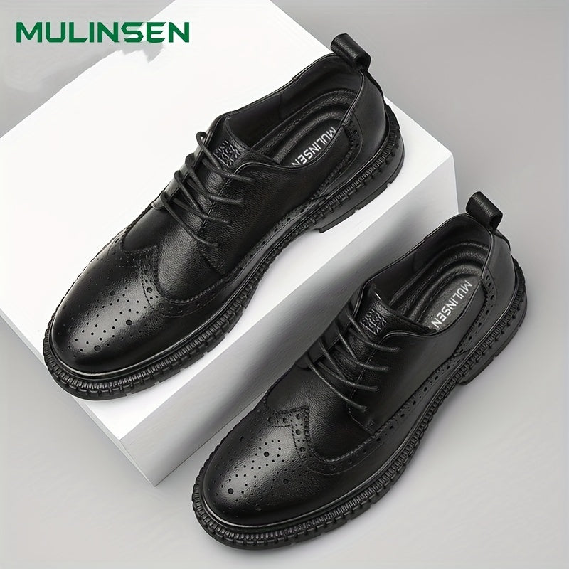 Men's Leather Brogue Dress Shoes for Wedding Party