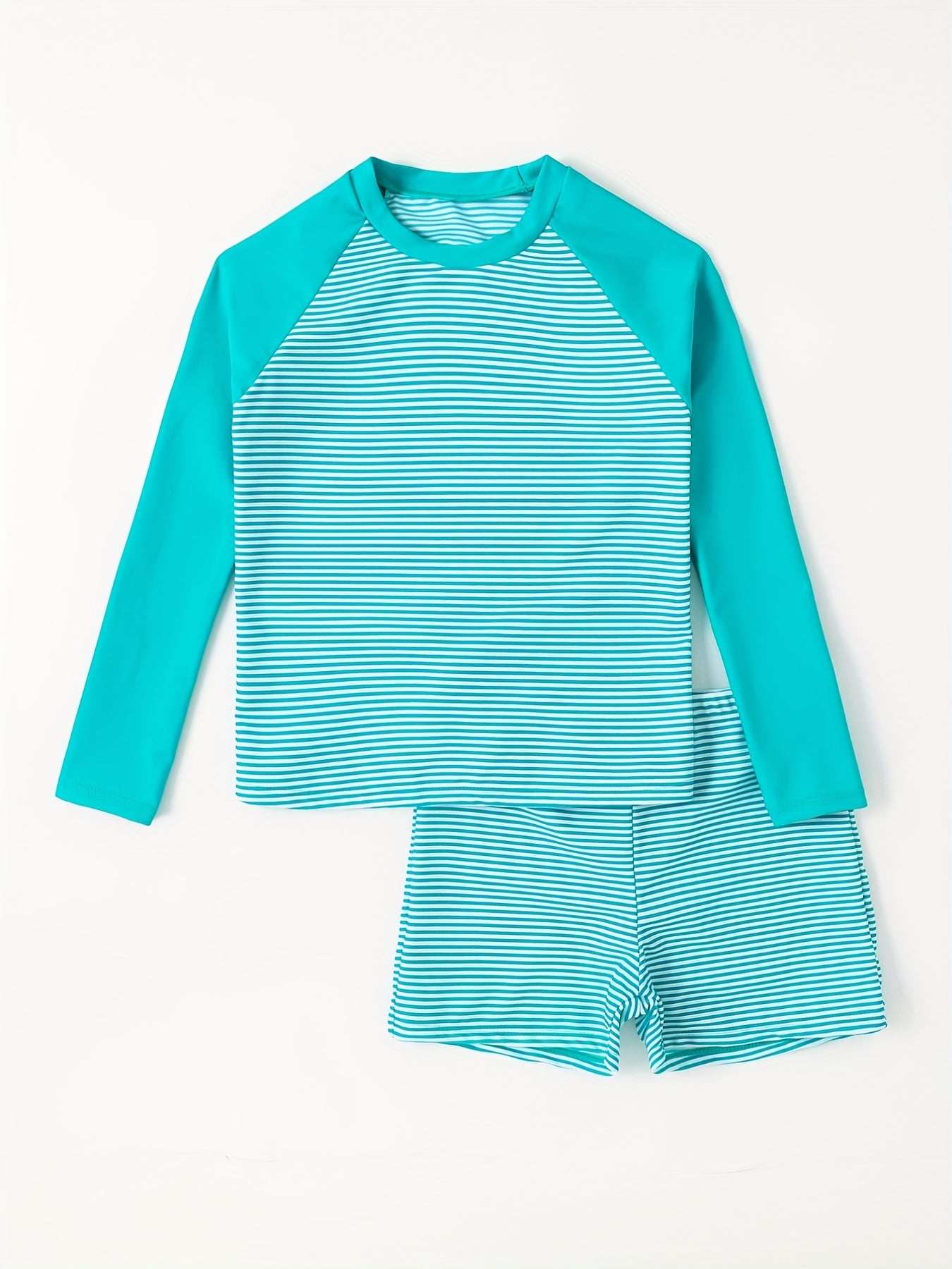 Boys Sunscreen Swimsuit Outfit Long Sleeve Top & Shorts Set