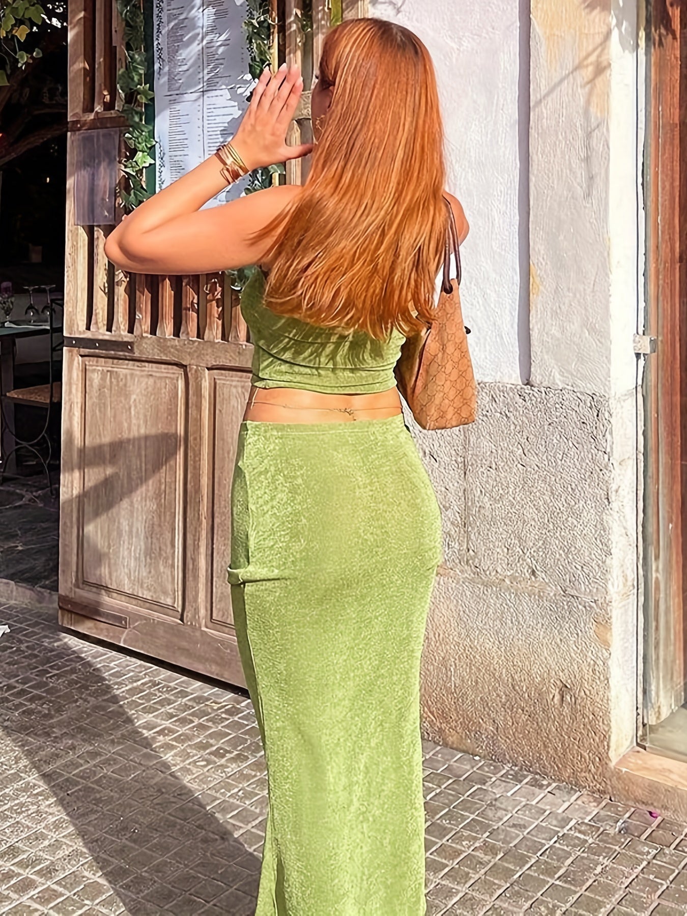 Off Shoulder Tube Top & Maxi Skirt Set Women's Clothing