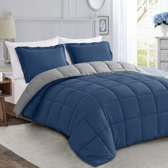 Solid Comforter Set 1 Comforter & 2 Pillow Shams Twin Full Queen King
