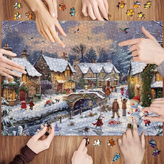 1000pcs Snowflakes and House Jigsaw Puzzle - Advanced Level