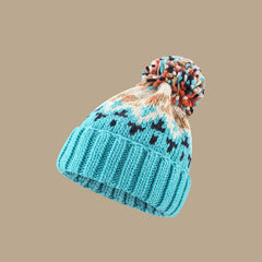 Hairball Knit Winter Beanie Hat Unisex Ear Protection Girls Women Gift
